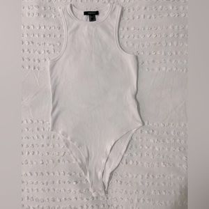 Forever 21 White Ribbed Body Suit